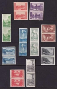 1935 National Parks Sc 756 - 765 FARLEY unused NGAI horizontal line pairs set 10 - Picture 1 of 1