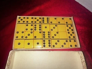 Vintage Dominoes Set Marble Like - Picture 1 of 3