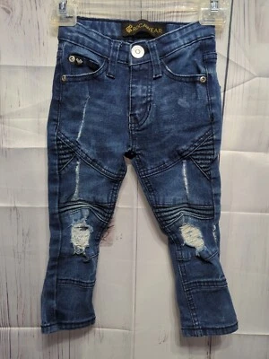 Pantalones de mezclilla desgastados ROCAWEAR elásticos para niños pequeños talla 2T cintura ajustable [PT4] Foto 1 de 4