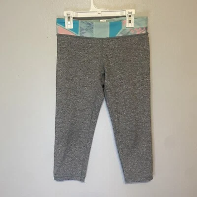 Ivivva Rhythmic Crop Girls Sz 14 Heather Gray Quilt Pants Tight Fit Legging - Image 1 of 4