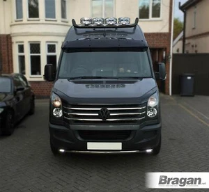Roof Bar C To Fit Volkswagen Crafter Medium 2014 - 2017 High Stainless - BLACK - Picture 1 of 4