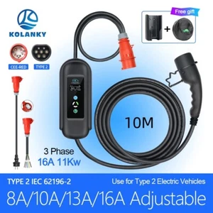 11 KW Ladegerät Für Elektrofahrzeuge, Ladegerät 16 A, Typ 2, Mobile Wandbox 10M - Bild 1 von 6