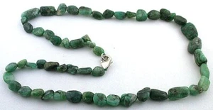 Smaragd Kristall Nugget Perlen Strang 18" Strang + KOSTENLOSER STERLING-VERSCHLUSS ECBSPC15 - Bild 1 von 2