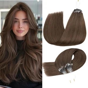 U Tip Extensions Human Hair Micro Ring K Tip 50g/50 Stands 13 Inch Dark Brown - Picture 1 of 9