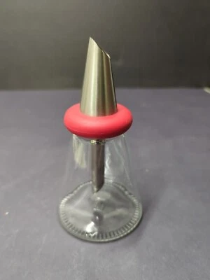 Glass Sugar Shaker - Dispenser With Red Plastic Cap 6.25" Tall - Image 1 of 3