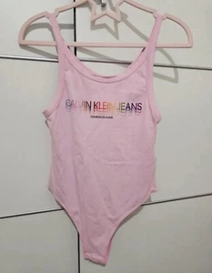 Calvin Klein Pink Body Top / Bodysuit , 95% cotton & 5% elastine - Picture 1 of 5