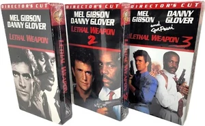Lethal Weapon: 1, 2, 3 (VHS, Director's Cuts) w/ watermarks, Mel Gibson, *SEALED - Picture 1 of 1