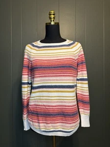 LL Bean Womens Colorful Striped Textured Knit Sweater SP Pullover Outdoors Small - Picture 1 of 7
