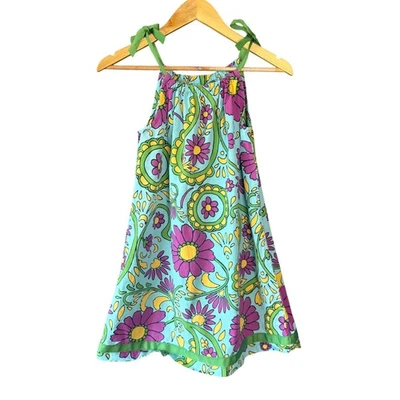 Vestido Hanna Andersson 10/140 cm Meninas Colorido Floral Paisley Férias de Verão - Imagem 1 de 4
