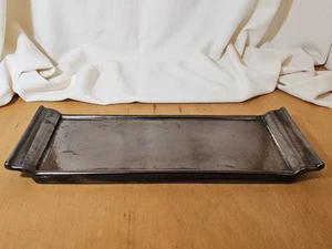 Vintage Bronze Glaze Ceramic Rectangular Tray – 37cm – Studio Pottery Style - Picture 1 of 4
