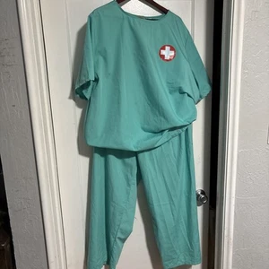 Surgeon Scrubs Adult ER Doctor-Nurse Spirit Halloween Costume Shirt, Pants L/XL - Picture 1 of 5