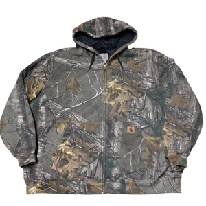 Carhartt Realtree Camo Hooded Jacket Men's Medium Rain Defender Camouflage Lined - Picture 1 of 16