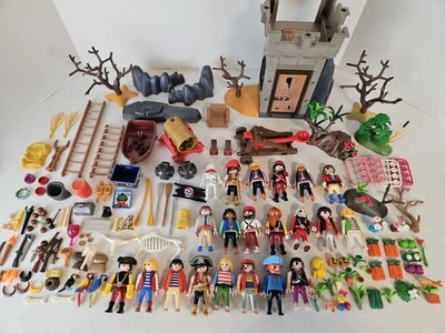 Huge Playmobil Pirates Boat Figure Trees Accessories Mixed Lot  - Image 1 of 4