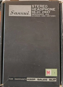 Vintage Sansui Stereo Headphone SS-20 2 Way Impedance Made in Japan Beautiful - Picture 1 of 10