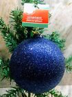 Ship N 24 Hours. New-Christmas Blue Glittered Bauble Ornament: 5 in x 5 in.
