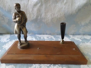 Vintage Pfadfinder Schreibtisch Stiftehalter Holzfuß - Bild 1 von 7