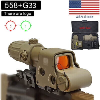 HHS Holographic EXPS3-2 558 Sight Red Green Dot Scope With G33 Magnifier Clone • 123.75$