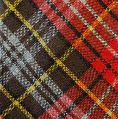 Corbata de lana tartán a cuadros roja marrón amarilla Foto 1 de 4