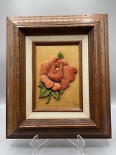 Hand Made 3 Dimensional Intarsia Wood Art Rose Picture Signed And Numbered