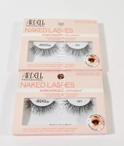 2 pair Ardell Naked False Eyelashes #421 BLACK - Picture 1 of 3