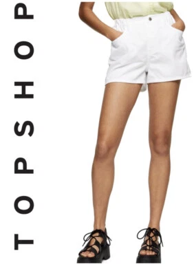 Pantalones cortos vaqueros Sofia Beach para mujer TOPSHOP NUEVOS CON ETIQUETAS, talla 10 EE. UU. - blancos. $24. MRSP: $50 Foto 1 de 4