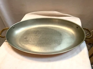 Tejo Chef Kupfer Messing Edelstahl Au Gratin Fisch Anbraten Oval Pfanne Hergestellt in Portugal - Bild 1 von 7
