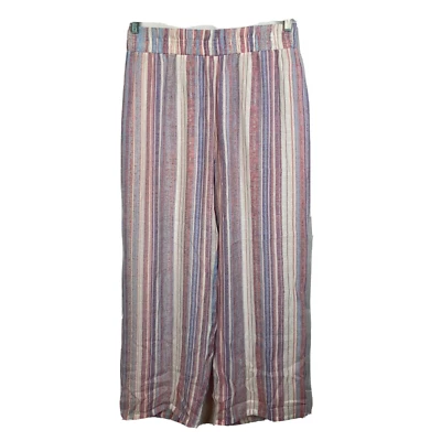 New Directions Pants Womens MP Petite Pink Multi Striped Pull On Wide Leg - Image 1 of 4