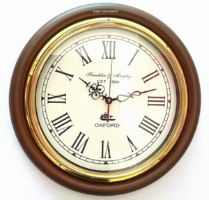 Reloj de Pared Romano Franklin & Murphy Oxford 16" Madera Decoración del Hogar Regalos de Navidad - Imagen 1 de 6