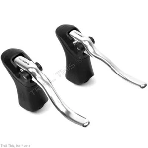 Tektro RL340 Pair/Set of Road Bike Brake Aero Short-Pull Levers BLACK/SILVER - Picture 1 of 2