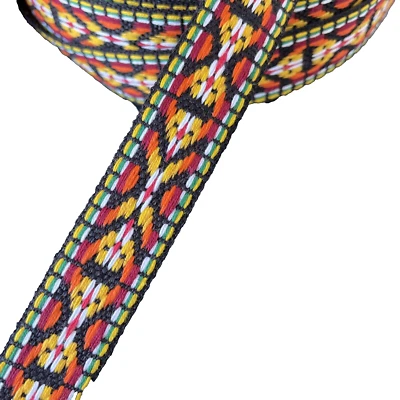 Vintage Southwestern-Style Trim Large Lot Woven Ribbon Red Yellow Black Orange - Image 1 of 4