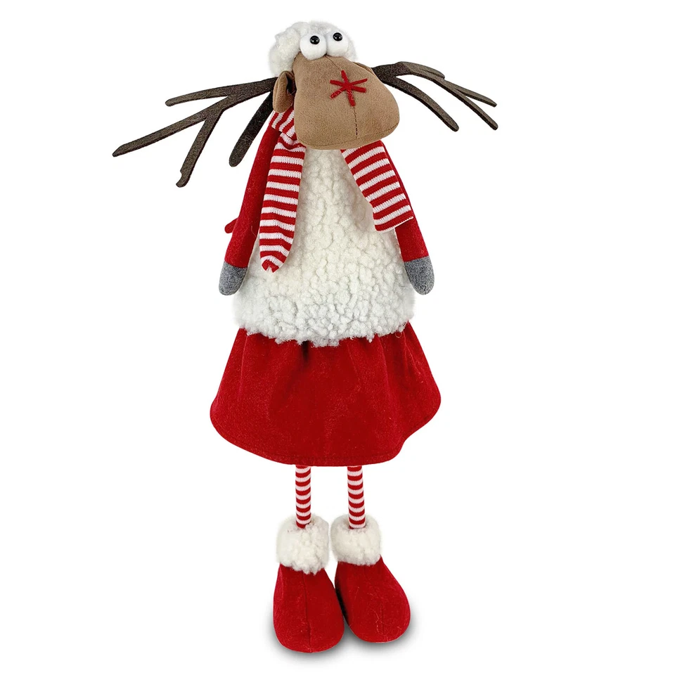 PREZIOSA HOME Decorazione natalizia Renna di Babbo Natale in piedi peluche Idea Regalo 4702
