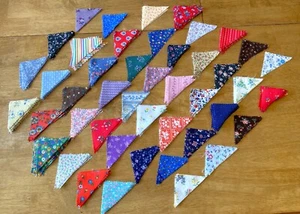 Vintage Lot Cotton Prints Fabric Quilting Triangles Half Squares Cut Pieces 570+ - Picture 1 of 13