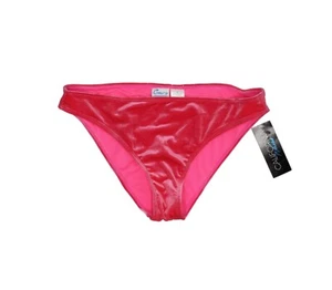 California Waves Juniors' Velvet Hipster Bikini Swim Bottom - Pink - Size L - Picture 1 of 3