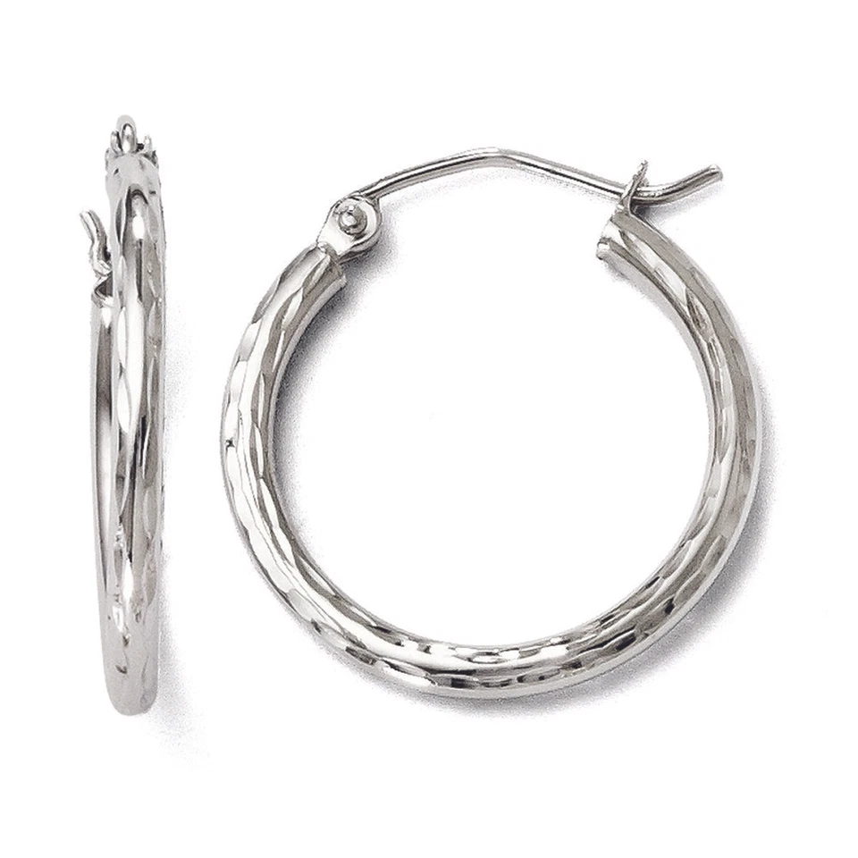 Finejewelers 14k White Gold Hinged Hoop Earrings Les59yb