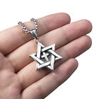 Star of David Messianic cross Men's Solid Stainless Steel Pendant Necklace Chain