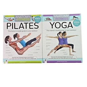 Anatomy Of Fitness Pilates & Yoga 2 PB Books Exercise Workout Technique Poster - Picture 1 of 22