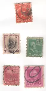Vintage 3, 20, 25 Cent & 1 dollar Cancelled Stamp Lot - Bild 1 von 2