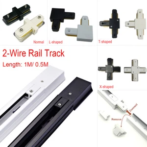 Pista de riel universal de 2 circuitos/cables 2M 4M 5M 10M para luz de techo de pista LED - Imagen 1 de 12