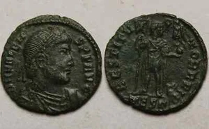 Rare original Ancient Roman coin/Emperor Valens standard labarum chi-rho Victory - Picture 1 of 4