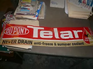 Insegna DuPont Telar Never Drain antigelo e liquido di raffreddamento estivo - Vintage 9" x 36" - Foto 1 di 1