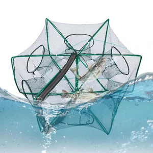 Fishing Bait Trap Crab Net Crawdad Shrimp Cast Dip Cage Fish Minnow Foldable NEW - Picture 1 of 12