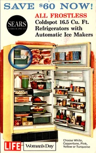 SEARS ROEBUCK COLDSPOT REFRIGERATOR VINTAGE ADVERTISING POSTCARD - Picture 1 of 2