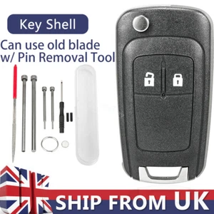 2B Flip Remote Key Fob Case For Vauxhall Opel Astra Insignia Zafira Corsa Meriva - Picture 1 of 12