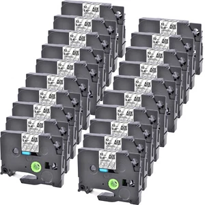 20x Compatible Brother TZ TZe-135 ruban étiqueteuse Blanc sur transparent 12mm - Photo 1/3
