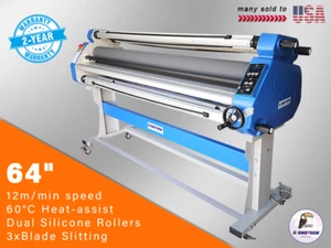 1630mm 64" Auto Hot Cold Laminator Heat-Assist Roll Laminating+Slitting+BONUS - Picture 1 of 5