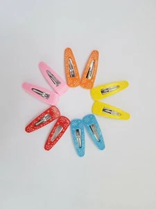 5 Haarklammern mit Blumenmuster in rot, rosa, orange, blau, gelb Set Haarklammer - Bild 1 von 9