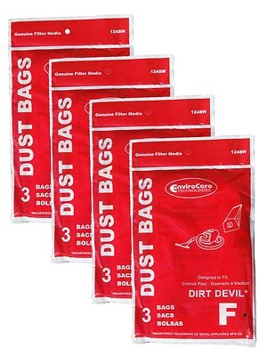 12 Royal Dirt Devil Canister Type F Allergy Vacuum Bags, Can Vac, Power Pak V... - Image 1 of 3