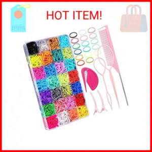 28 Colored Rubber Bands for Hair, 1500 Pcs Small Girls Hair Ties Elastic Hair Ti - Picture 1 of 2