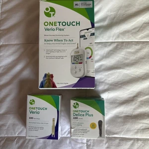 Nuevo sistema de monitoreo de glucosa en sangre One Touch Verio Flex Meter con suministros adicionales - Imagen 1 de 4
