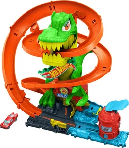 Hot Wheels City T-Rex-Feuerschlacht Spielset und Die-Cast-Spielzeugauto im Maßs - Bild 1 von 6